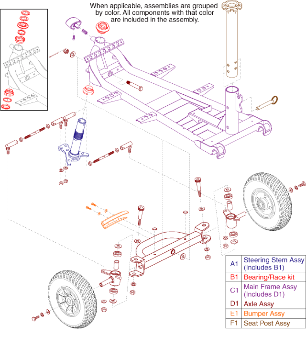 Front Frame, 4-wheel parts diagram