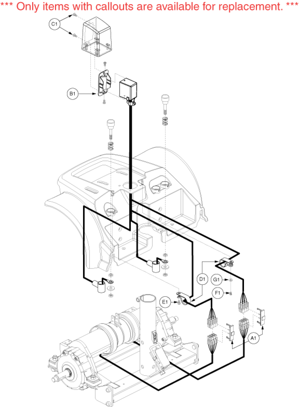 Electronics Assembly - Rear parts diagram