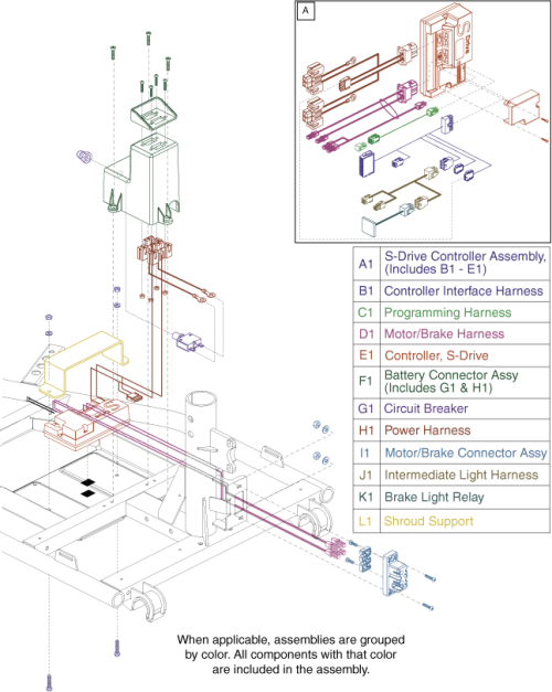 Electronics Assembly - 70 Amp Controller parts diagram