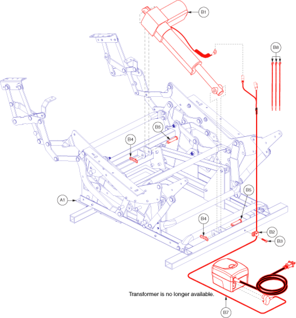 Motor Assembly - Wall Hugger parts diagram