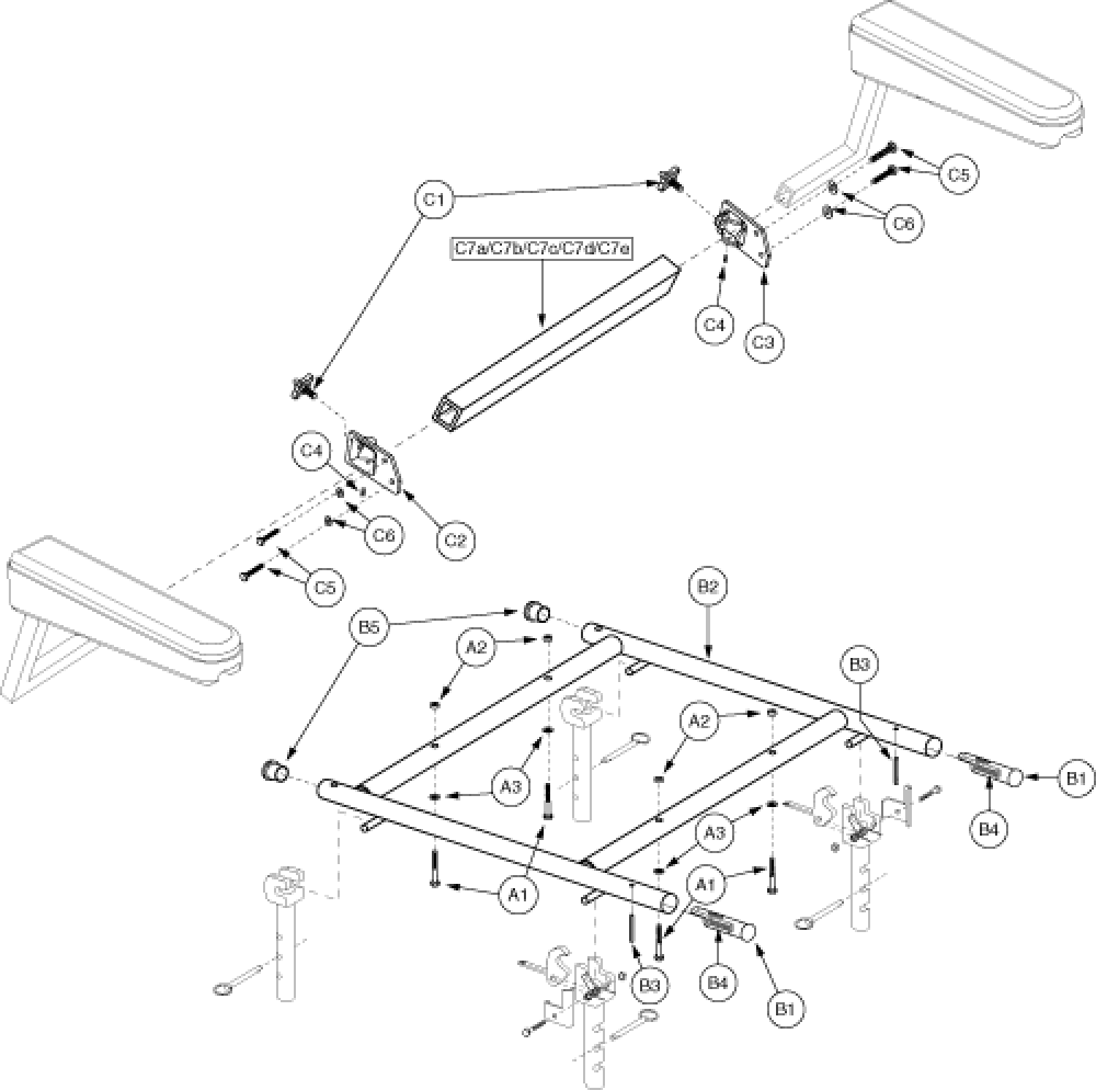 Solid Seat Pan Pinchless Hinge 16-24 parts diagram