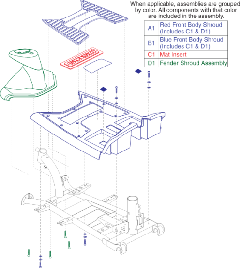 Go Go Ultra X - Front Shroud 3-wheel parts diagram