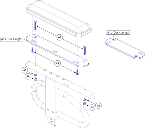 Gel Armpad Tubular Mounting Assy parts diagram