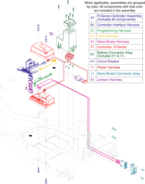 Electronics Assembly - V2.07 R_series parts diagram