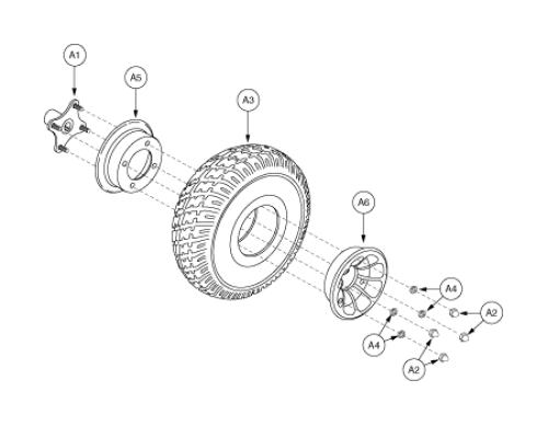 Wheel Assembly - Flat-free parts diagram