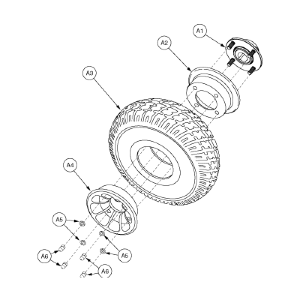 Wheel Assembly - Rear Flat-free parts diagram