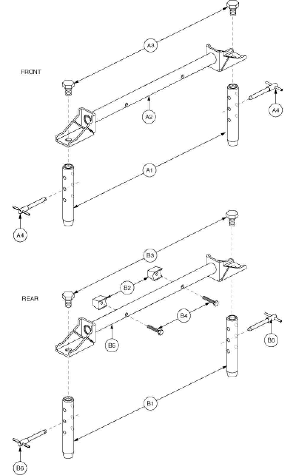 Tower Spanner Quick Release 16.125 3-hole parts diagram