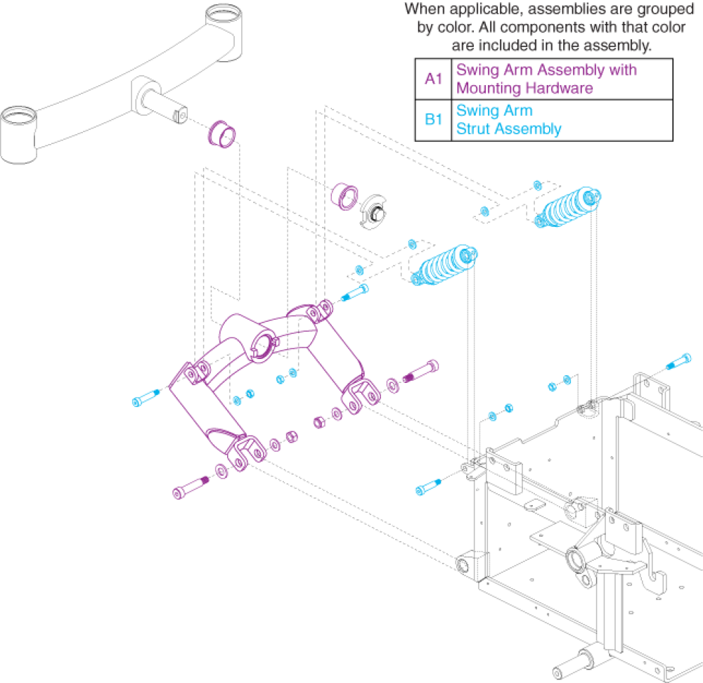 Swing Arm And Strut Assy parts diagram
