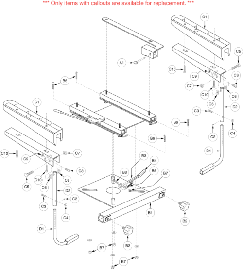 Seat Frame Pinchless 2307 parts diagram