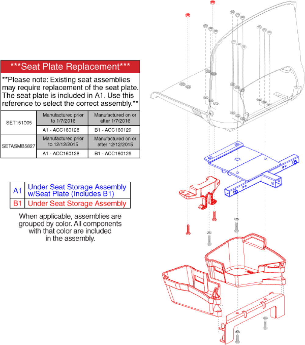 Under Seat Storage Assembly parts diagram