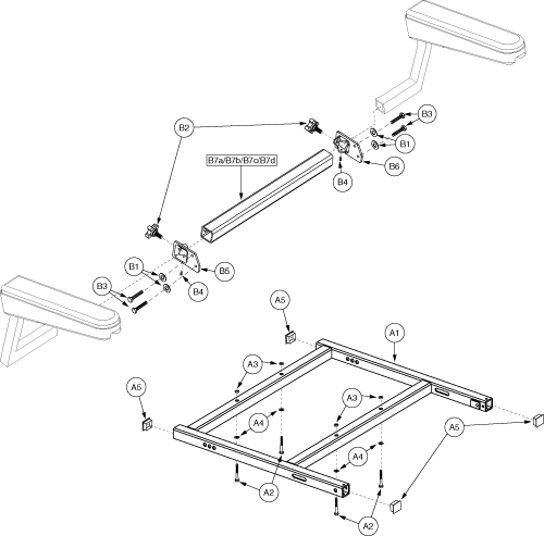 Pinchless Hinge Solid Seat Square H-frame 22-28 parts diagram