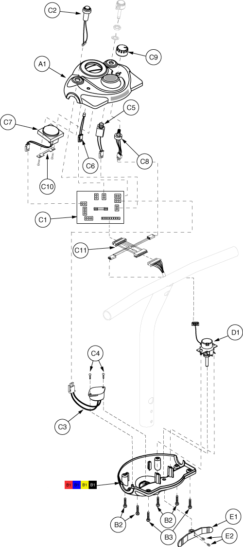 Electronics Assy - Console parts diagram