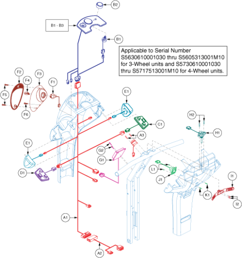 Electronics Assembly - Console, Tiller, Version 2 parts diagram