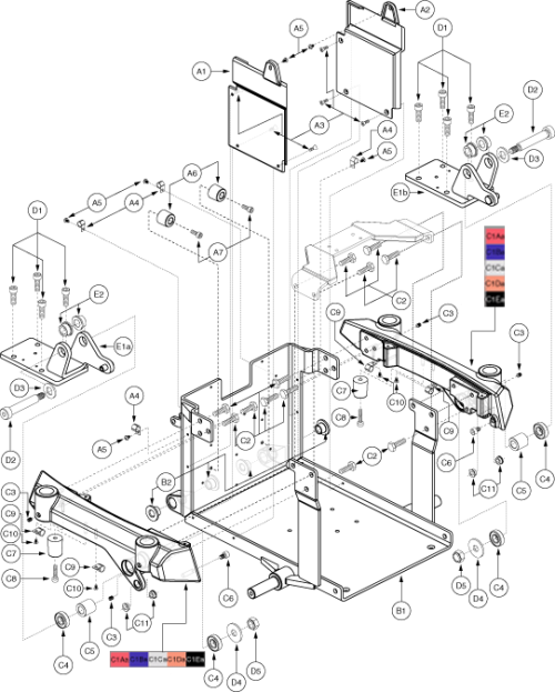 Center Frame L&r Sides Assembly - Ver. 1 parts diagram