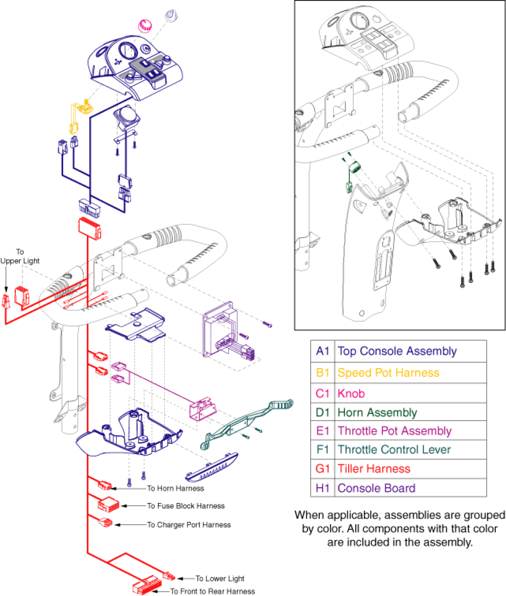 Electronics Assembly - Colt Sport parts diagram