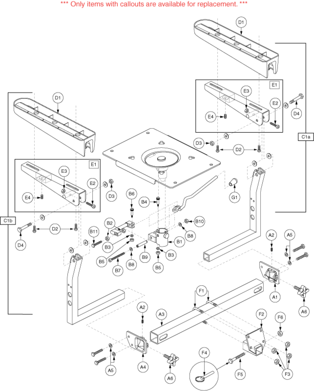 Seat Frame Pinchless 5163 parts diagram