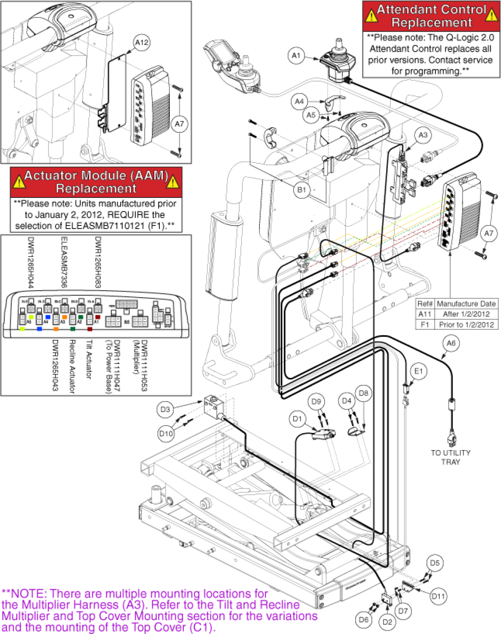 Eleasmb6096 - Lift, Tilt, Recline parts diagram