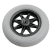 6 x 1in 8-Spoke Black Caster Wheel, w/Grey Rubber Tire