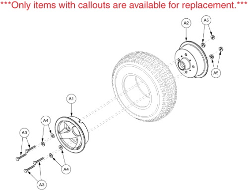 Victory Xl4, Wheel Assembly - Solid Rear parts diagram