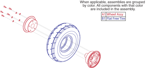 Drive Wheel Assembly - Flat-free Gen 2 parts diagram