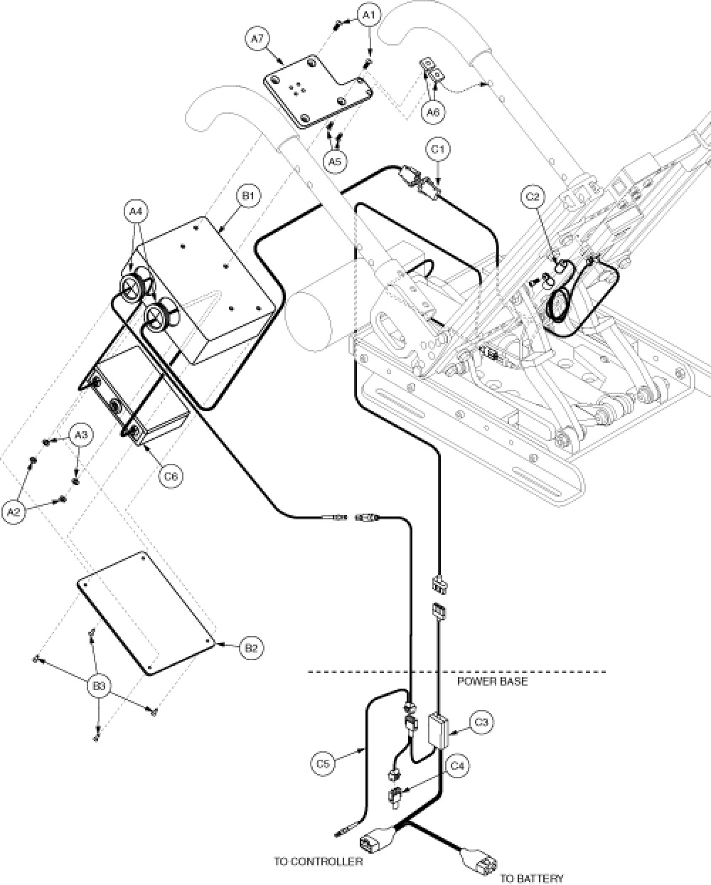 Pediatric Tilt Rp/micro Thru Joystick 5054/5055 parts diagram