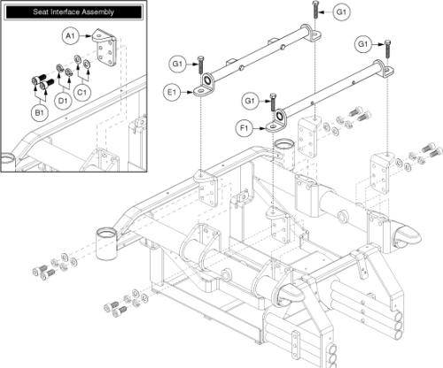 J/q1450 Seat Mount Connectors And Trapeze Bars parts diagram