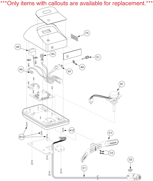 Electronics Assembly - Console (gen. 2) parts diagram