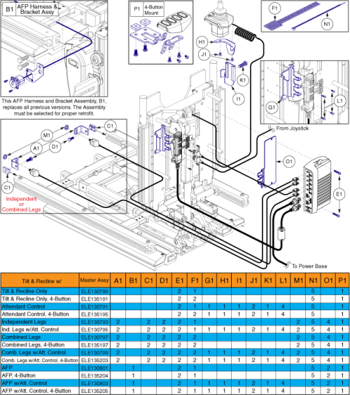 Tb3 Q-logic 2 Hardware, Tilt & Recline parts diagram