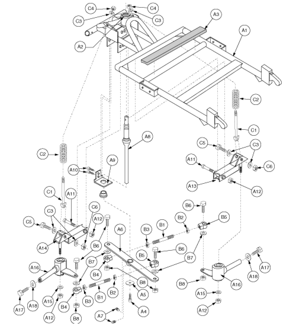 Frame Assembly - Front 4-whl Gen1 parts diagram