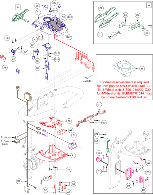 Electronics Assembly - Cte Throttle Pot Console Assembly parts diagram