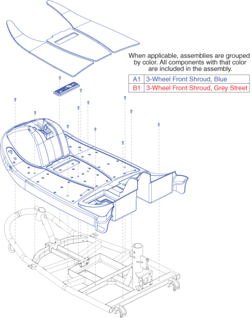 Front Shroud, 3-wheel parts diagram