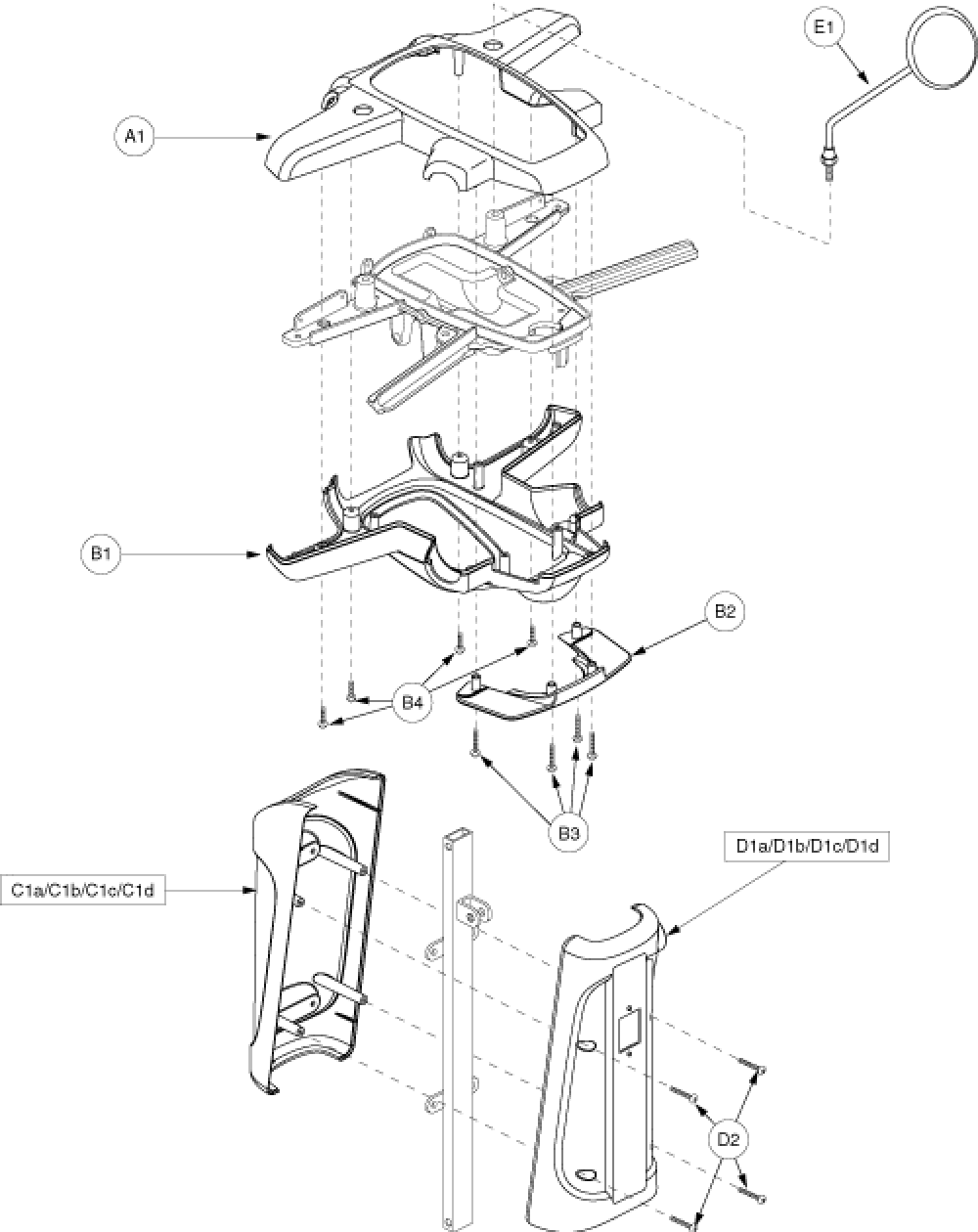 Shroud Assembly - Tiller & Console G2 parts diagram