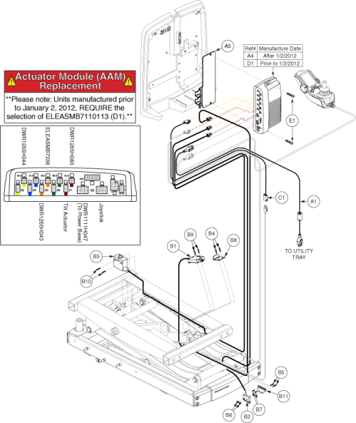 Eleasmb6100 - Lift And Tilt Through Joystick parts diagram