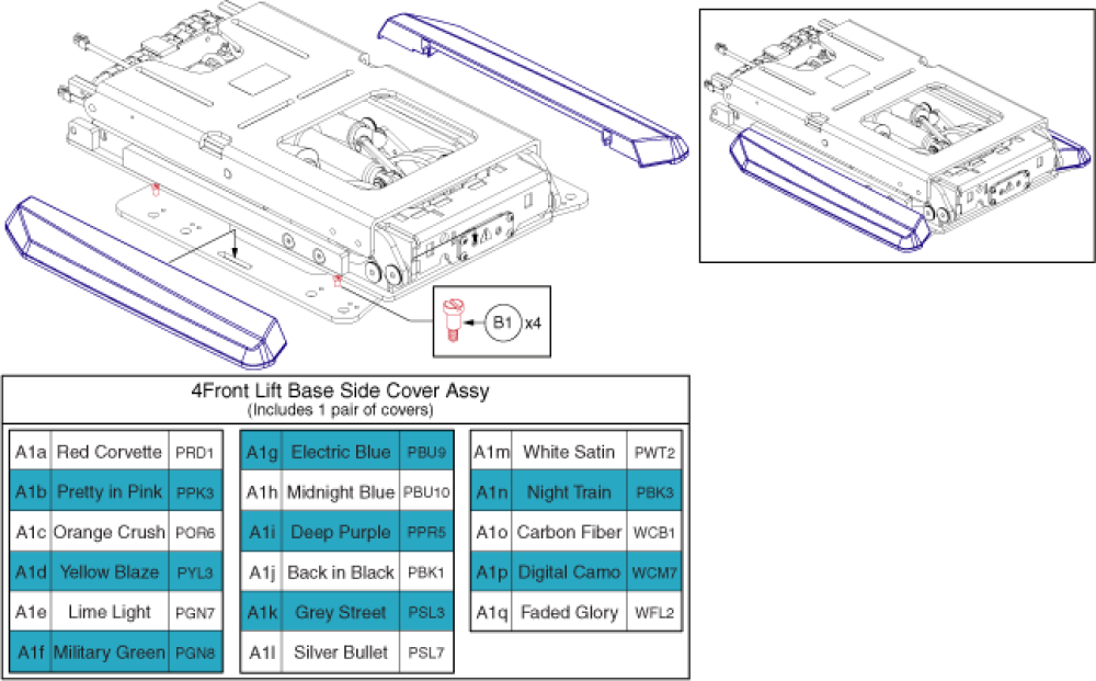 Tb3 Reac, 4front Lift Base Side Cover Assy's parts diagram