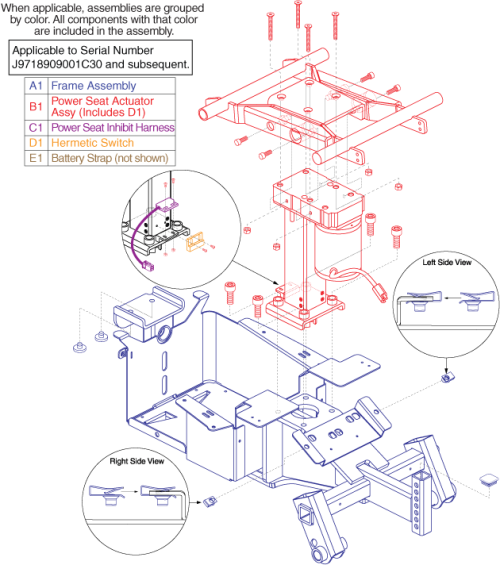 Main Frame Assembly - Select 6 Ultra Gen. 2 parts diagram