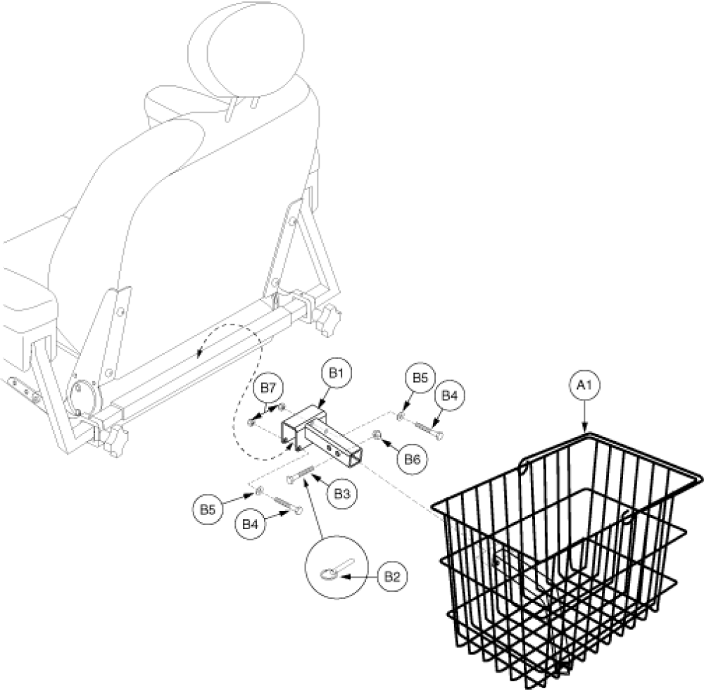 Rear Basket Assembly - Ltd Recline, Hi-back Seat parts diagram