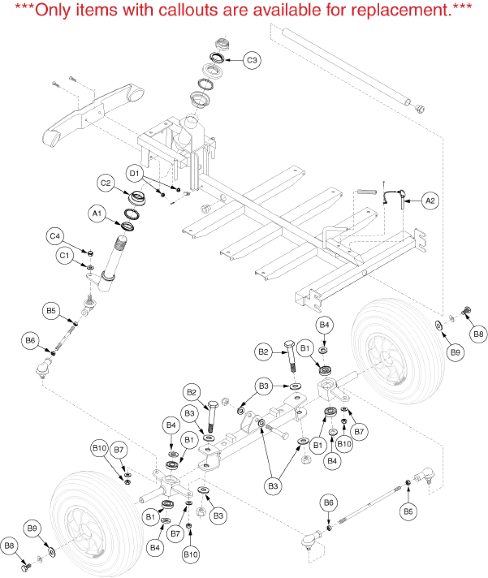 Frame Assembly - Front 4-wheel_gen 1 parts diagram