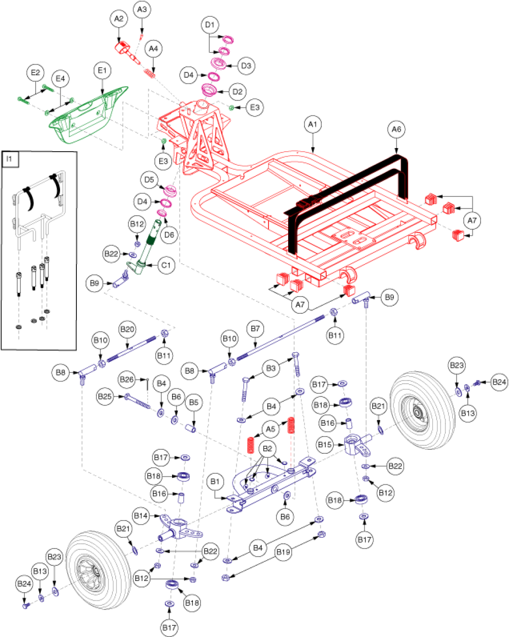 Frame Assembly - Celebrity X Lr 4-wheel parts diagram