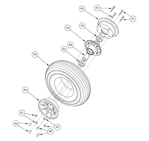 Wheel Assembly - Front 3-whl Flat-free parts diagram