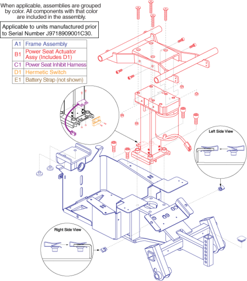Main Frame Assembly - Select 6 Ultra parts diagram