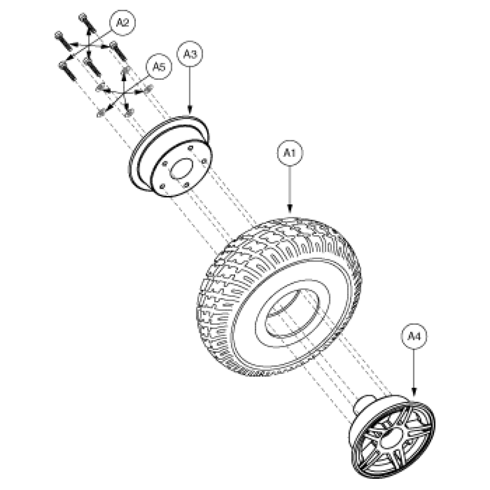 Wheel Assembly - Flat-free Gen 2 parts diagram