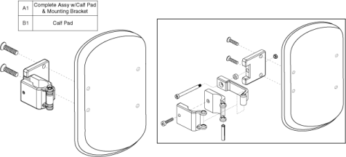 Calf Pad Assy - 1-hole Adjustment W/pad parts diagram