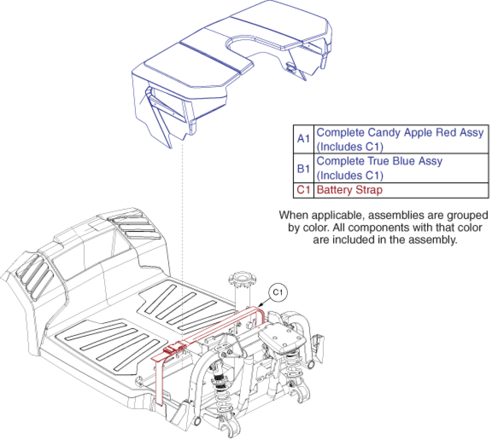 Victory Lx Shroud Assembly - Battery Box Us parts diagram