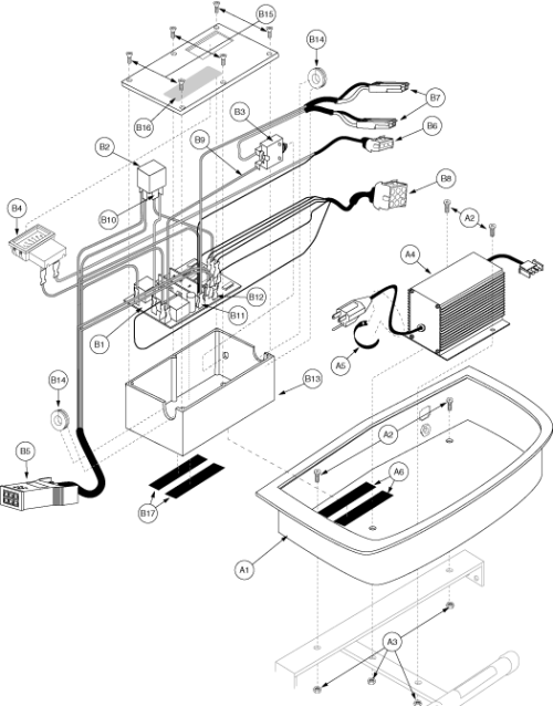 Electronics Assembly - Rear Tray Gen1 parts diagram