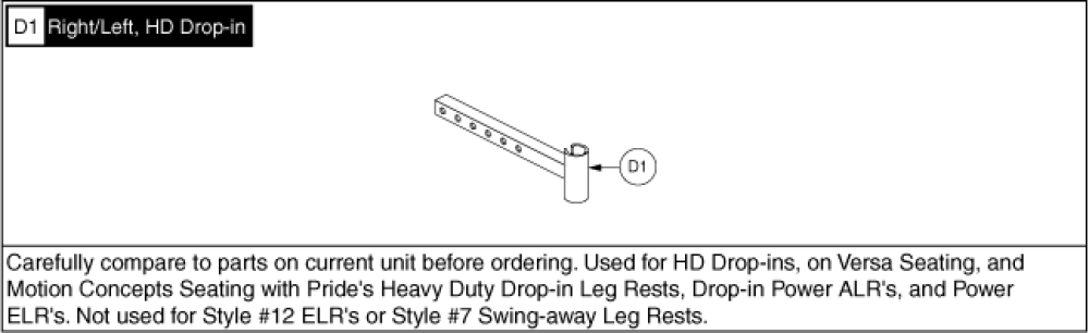 Leg Rest Hanger Assy - Hd Drop-in parts diagram