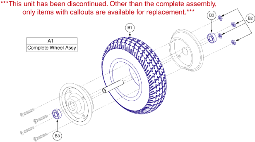 Wheel Assembly - Front (3-whl) parts diagram