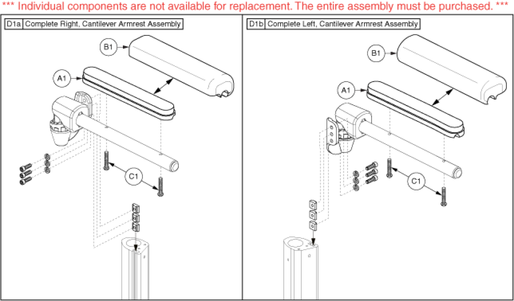 Cantilever Armrests - Recline, Desk Length parts diagram