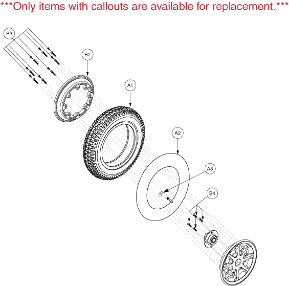 Wheel Assembly - Pneumatic, Gen.3 parts diagram