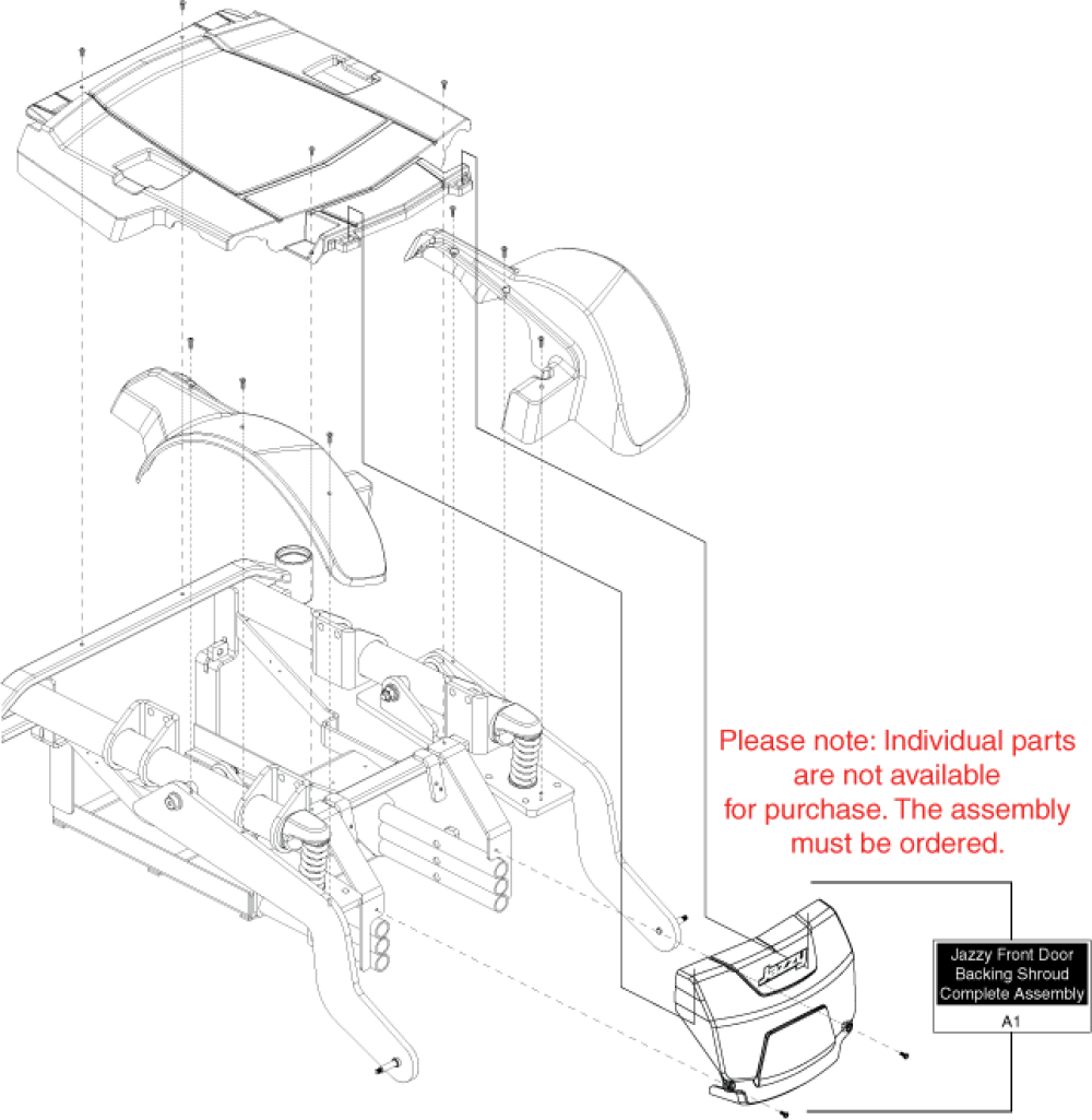 J1450 Front Door Shroud parts diagram