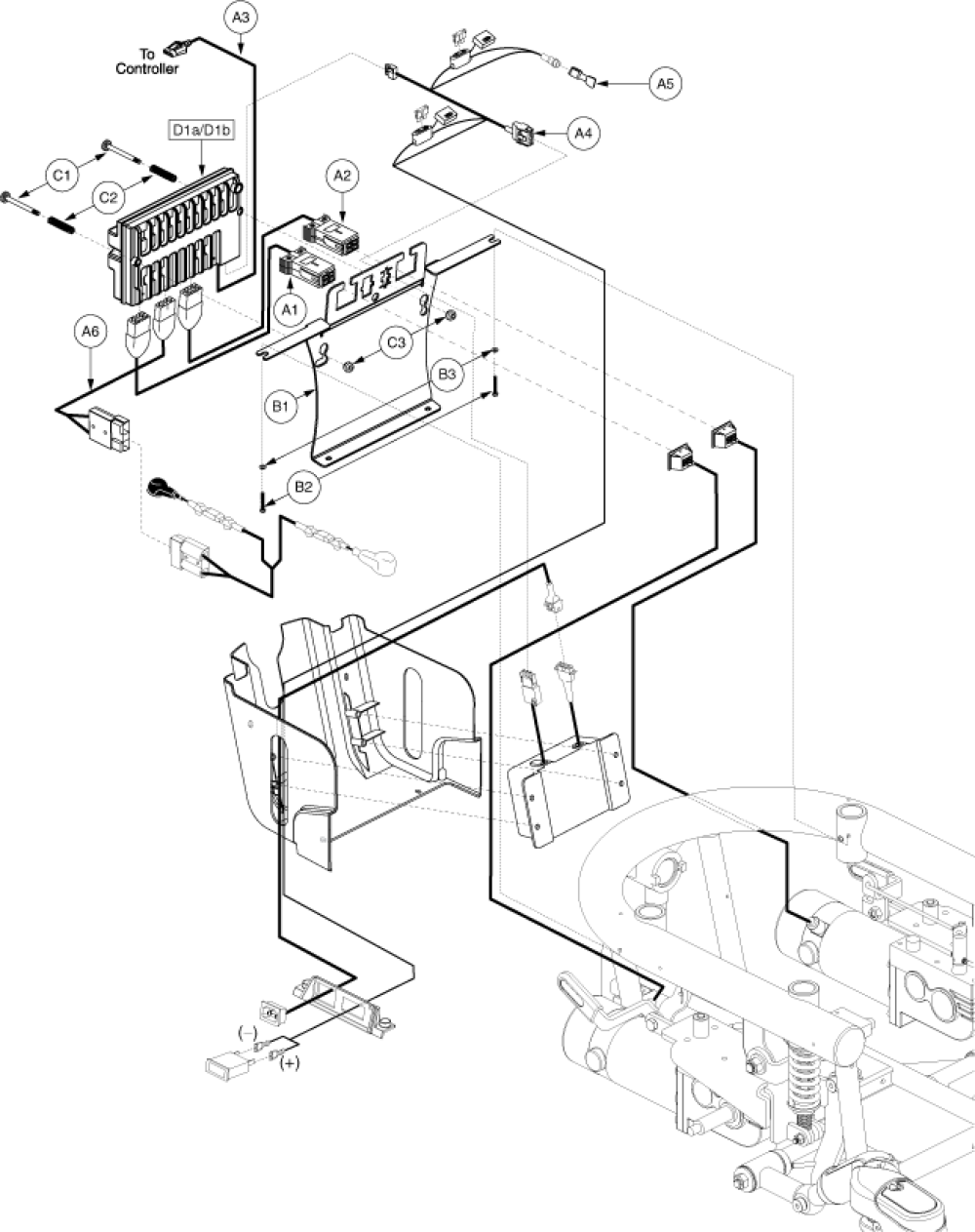 Electronics Assy - Vr2, Tilt Thru Toggle, Onboard parts diagram